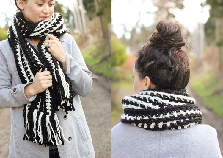 crochet striped scarf pattern