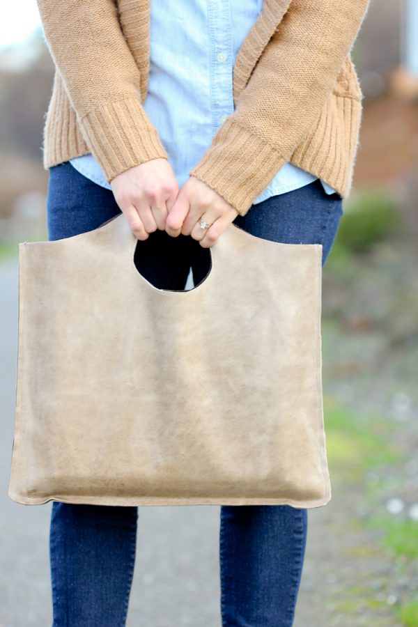 Four Step Leather Tote TUTORIAL + Free Pattern