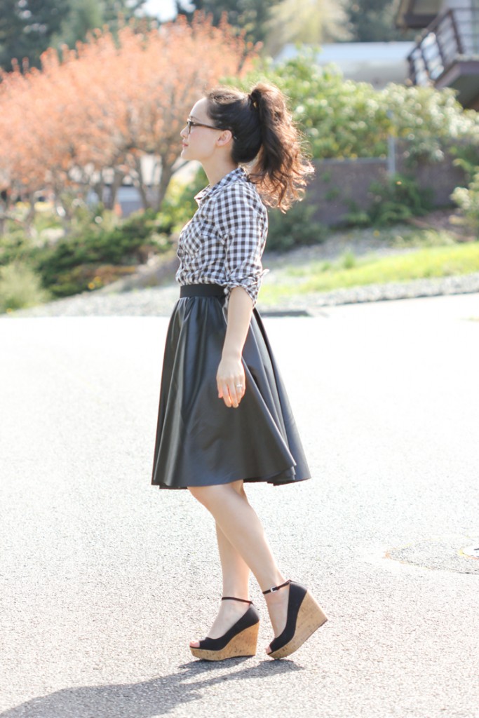 Black and White Vegan Leather Circle Skirts!