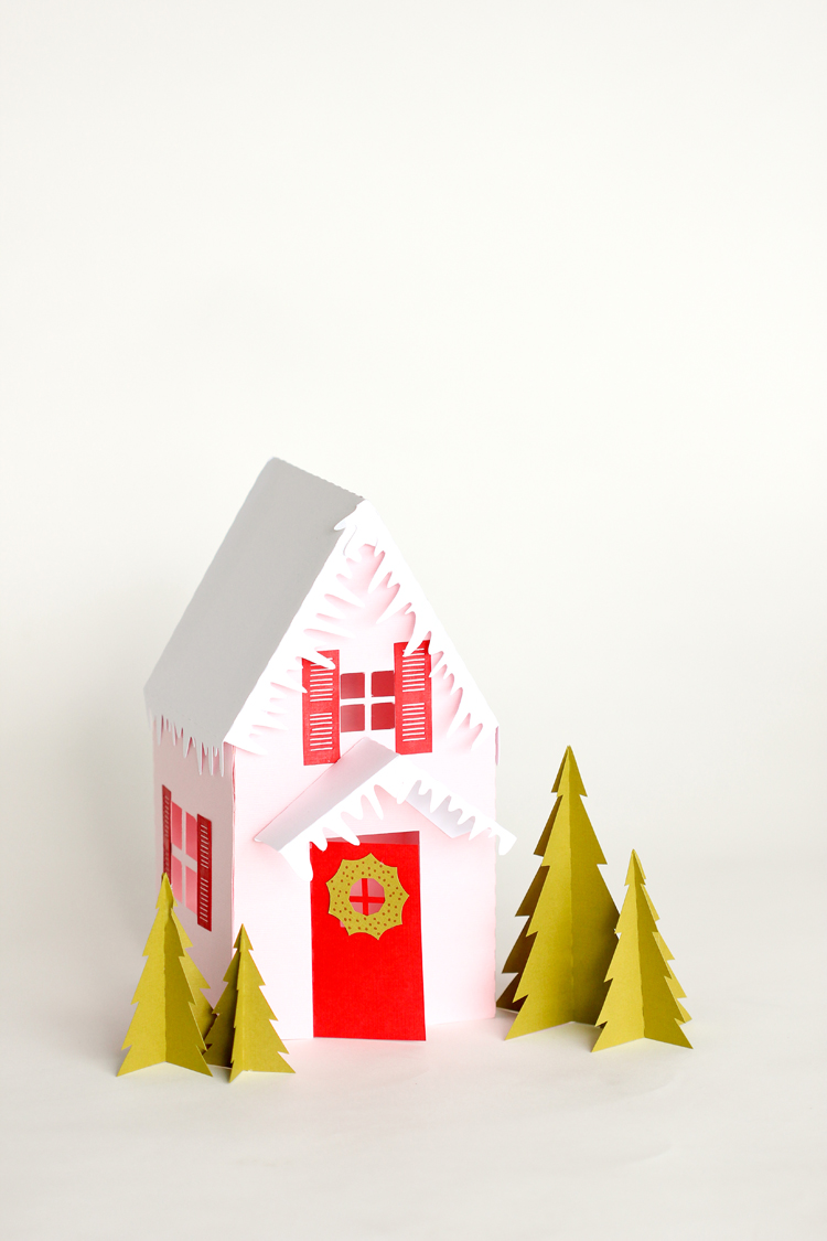 christmas paper house template