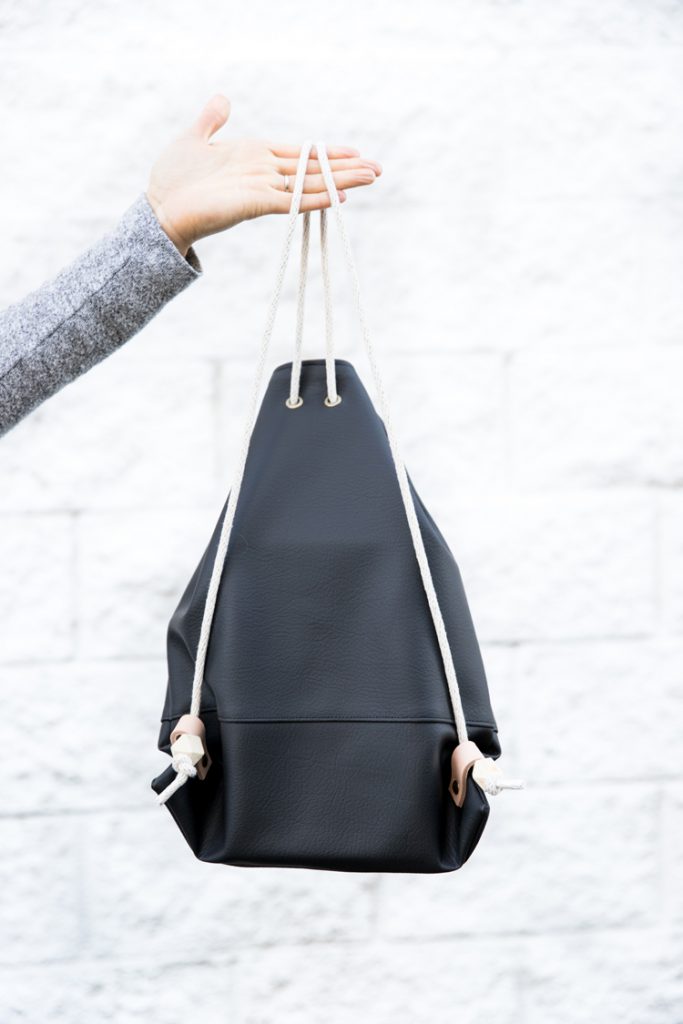 Faux Leather Drawstring Backpack TUTORIAL