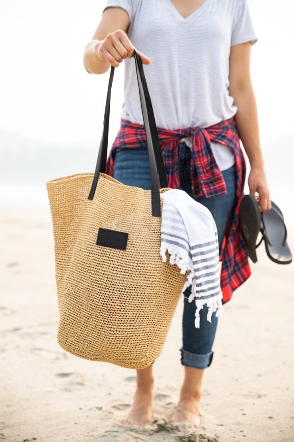 Crocheted Raffia Beach Bag