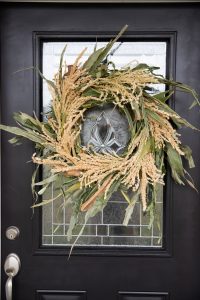 Fresh Cornstalk Fall Wreath DIY