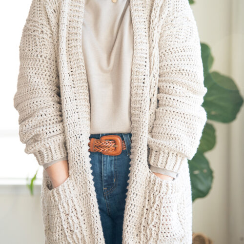 Cabled Cardigan Crochet Pattern || sizes: XXS-XXL