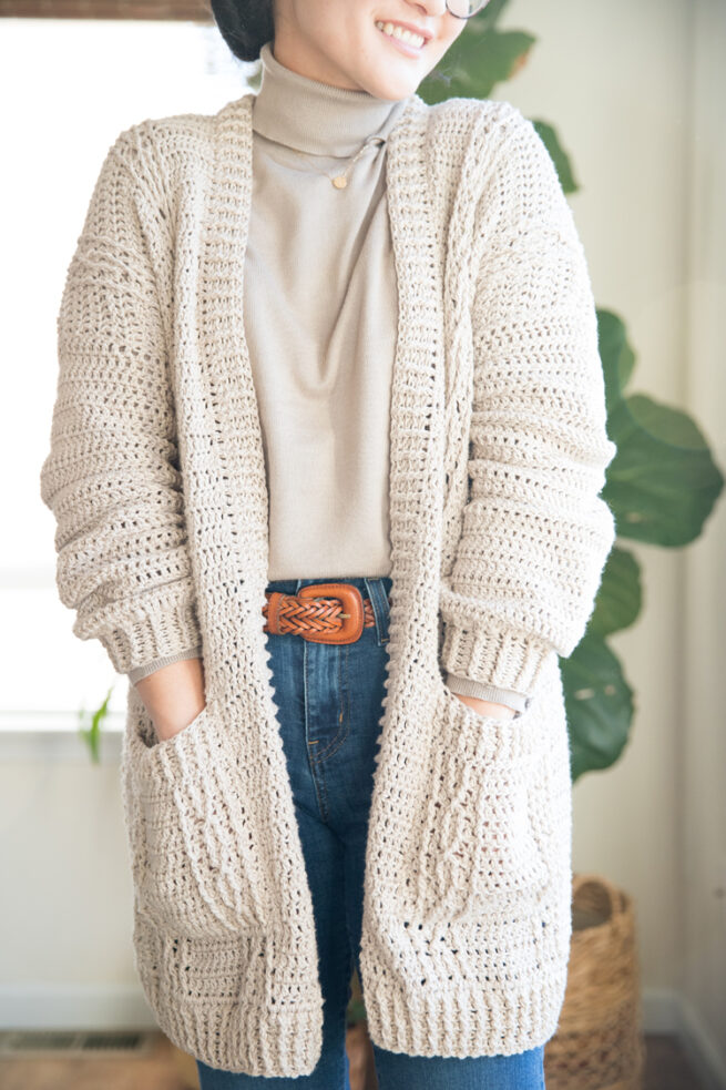 Cabled Cardigan Crochet Pattern || sizes: XXS-XXL