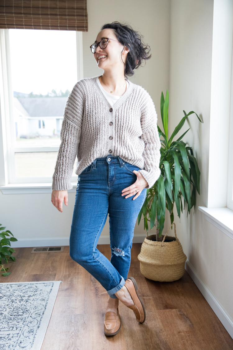 Women's Cotton Crochet Open-Front Cardigan Sweater