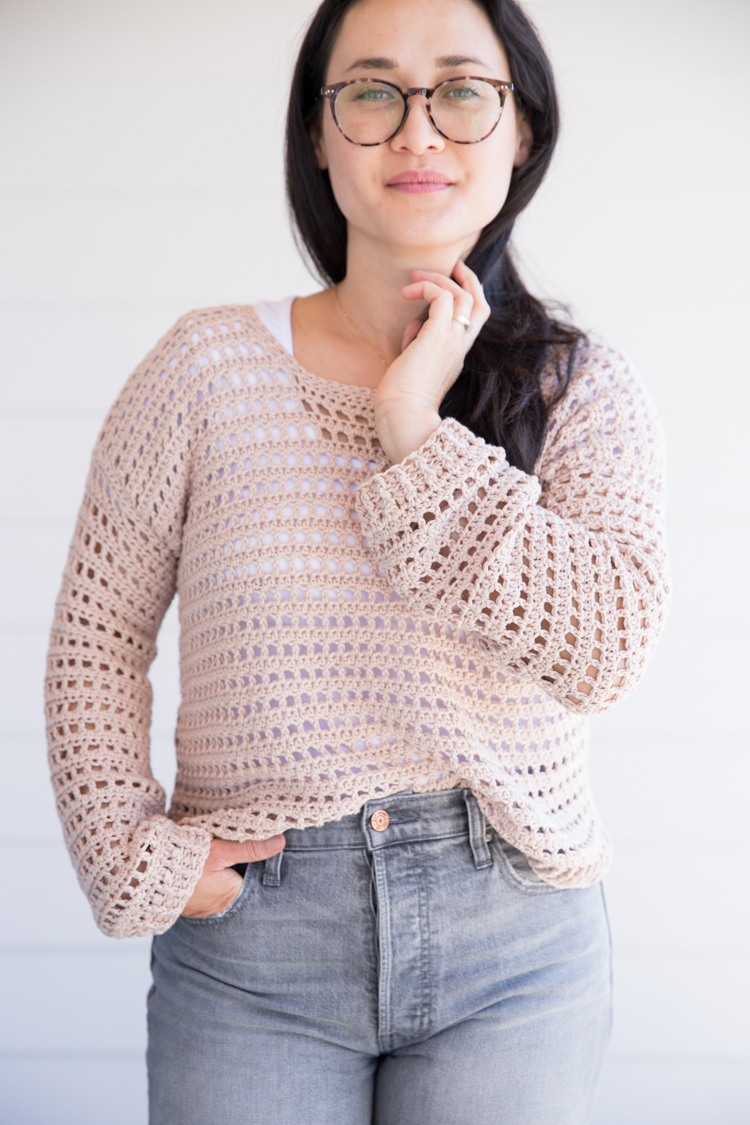 crochet mesh sleeves  easy tutorial for beginners! 
